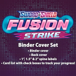 Sword & Shield | Fusion Strike - Binder Label Collection - Cover, Back Cover, Spine and Set List