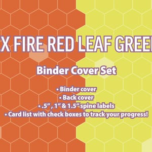 EX Ruby Sapphire | FireRed & LeafGreen - Binder Label Set - Cover, Back Cover, Spine and Set List