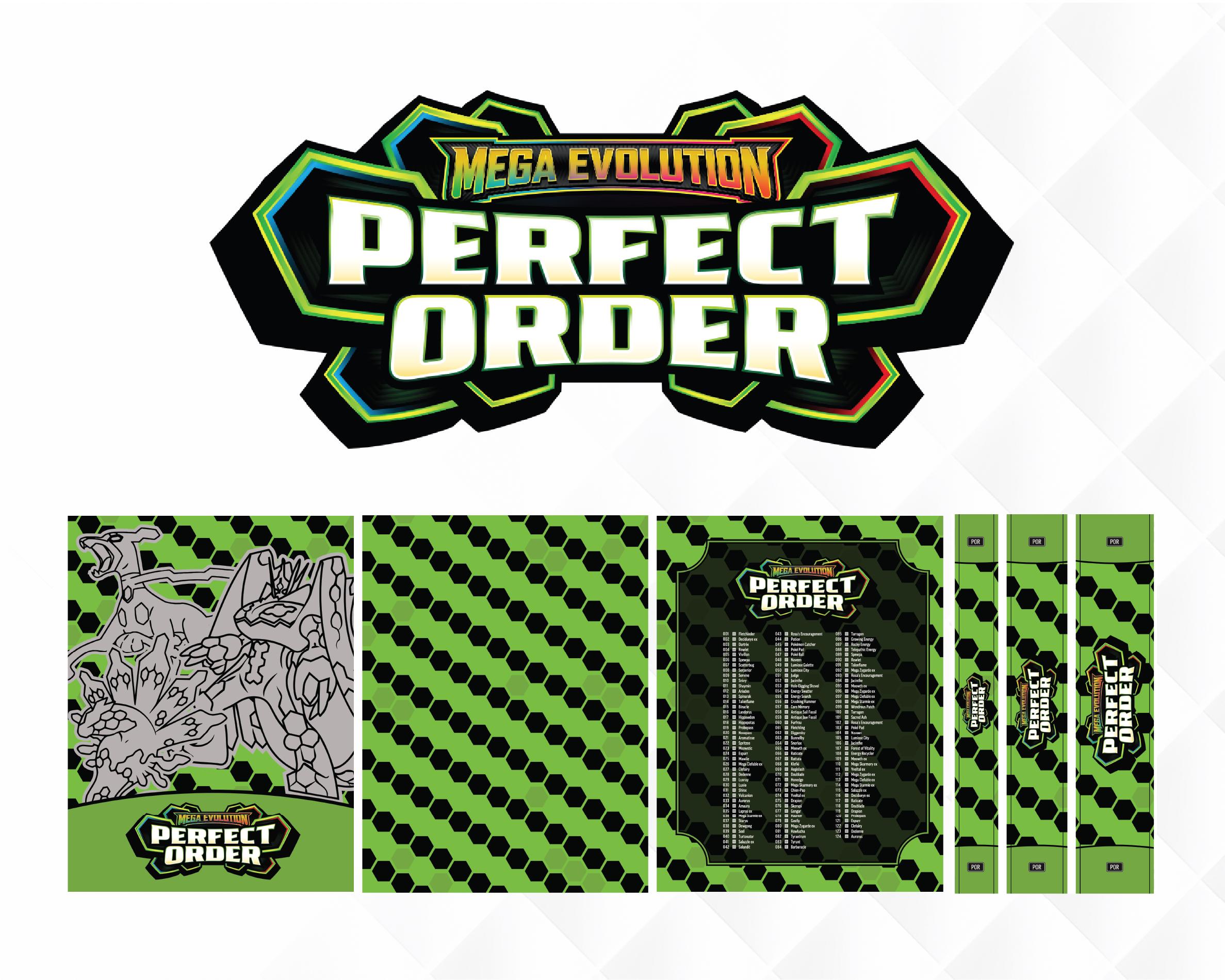 Mega Evolution | Perfect Order - Binder Label Collection - Cover, Back ...