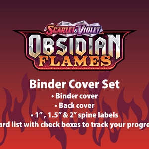 Scharlachrot & Violett | Obsidian Flames - Ordner Cover Set - Cover, Rückdeckel, Buchrücken und Set Liste