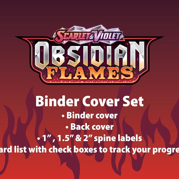 Scarlet & Violet | Obsidian Flames - Binder Cover Set - Cover, Back Cover, Spine and Set List