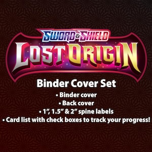 Sword & Shield | Lost Origin - Binder Label Collection - Cover, Back Cover, Spine and Set List