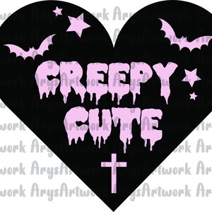 Creepy Cute Heart Design for Tshirts,stickers,decals,etc.