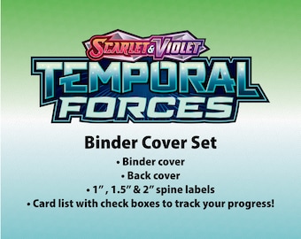 Scarlet & Violet | Temporal Forces - Binder Label Set - Cover, Back Cover, Spine and Set List