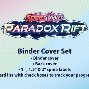 Scarlet & Violet / Paradox Rift - Conjunto de etiquetas de carpeta - Portada, contraportada, lomo y lista de canciones