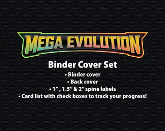 Mega Evolution - Binder Label Collection - Cover, Back Cover, Spine and Set List - Digital Download