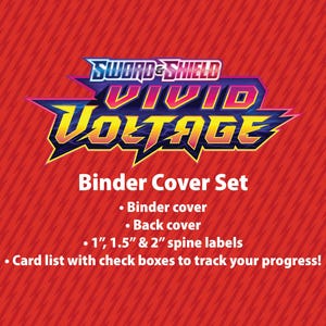 Sword & Shield | Vivid Voltage - Binder Label Collection - Cover, Back Cover, Spine and Card List