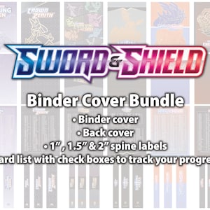Sword and Shield TCG Series | FULL SET - Binder Label Collection - all 17 sets with covers, back covers, spines & card lists