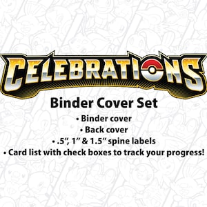 Sword & Shield | Celebrations - Binder Label Collection - Cover, Back Cover, Spine and Set List