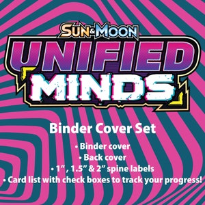 Sun & Moon | Unified Minds - Binder Label Set - Cover, Back Cover, Spine and Set List