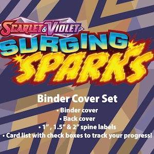 スカーレット＆バイオレット | Surging Sparks - バインダーラベルコレクション - 表紙、裏表紙、背表紙、セットリスト