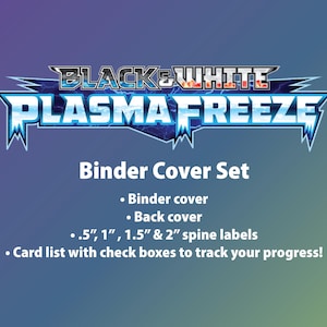 Conjunto de etiquetas para carpetas en blanco y negro/plasma Freeze: tapa, contratapa, lomo y lista de juegos