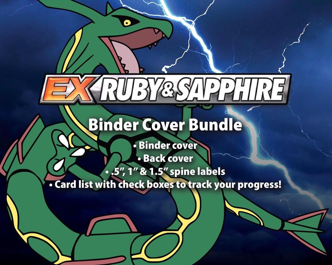 Ex Ruby Sapphire TCG Series | Full Set - Binder Label Bundle - All 16 ...