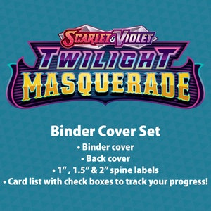 スカーレット & バイオレット | トワイライト マスカレード - バインダー ラベル セット - 表紙、裏表紙、背表紙、セット リスト