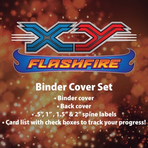 XY | Flashfire - Binder Label Collection - Cover, Back Cover, Spine and Set List