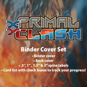 XY | Primal Clash - Etikettencollectie - omslag, achteromslag, rug en setlijst