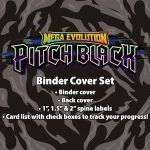 Mega Evolution | Pitch Black - Binder Label Collection - Cover, Back Cover, Spine and Set List - Digital Download