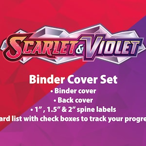 Écarlate et violette | Base SV - Ensemble d'étiquettes pour reliure - Couverture, couverture arrière, dos et liste des jeux