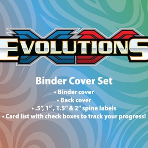 XY | Evolutions - Binder Label Collection - Cover, Rückdeckel, Buchrücken und Setlist