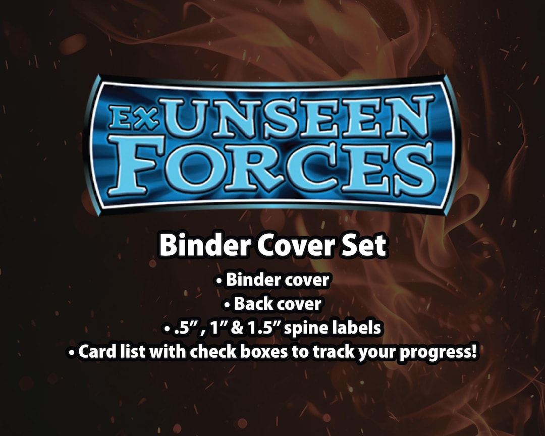 EX Ruby Sapphire Unseen Forces Binder Label Set Cover, Back Cover ...