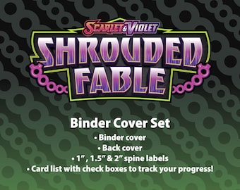 Scarlet & Violet | Shrouded Fable - Binder Label Collection - Cover, Back Cover, Spine and Set List