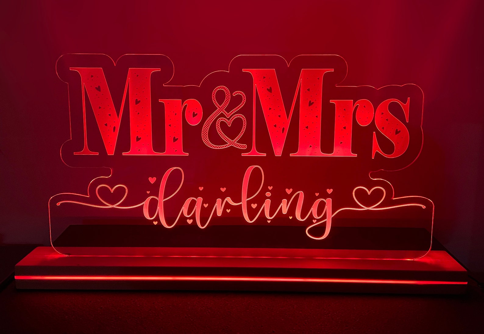 Personalised Mr and Mrs Light Up Sign with LED mood lighting Etsy