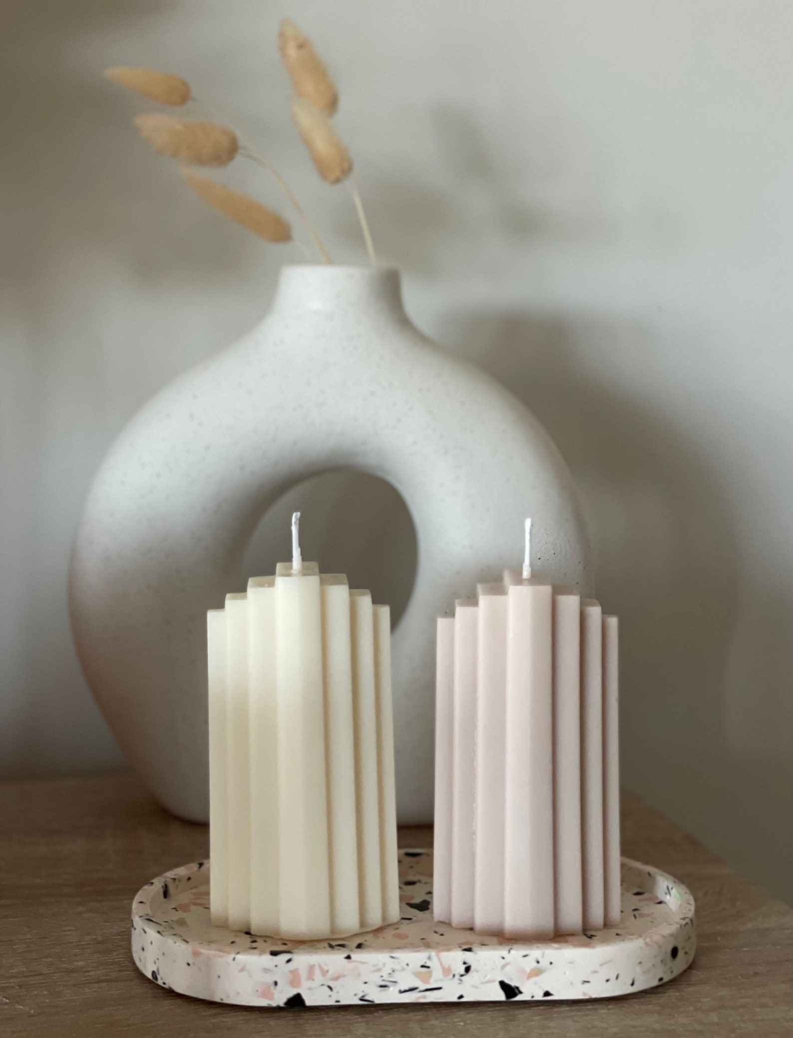 Set of 2 Pillar Candles Mould Abstract Gift Home Decor Etsy Australia