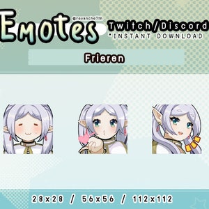 Frieren Meme Emotes P2U SET #1 (Twitch / Discord / Youtube / プロフィール / コミュニティ / ストリーマー / Vtuber)