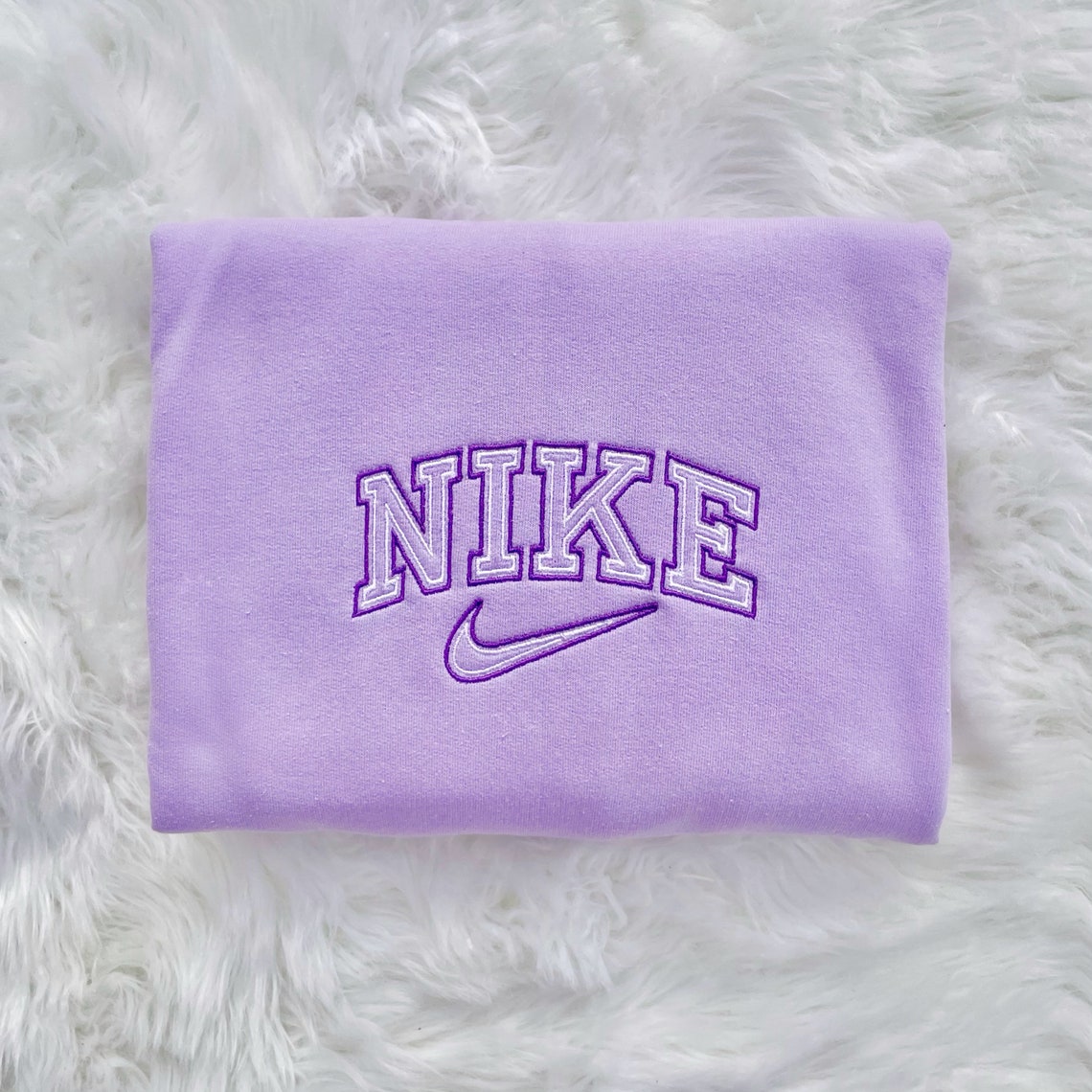 Lilac Vintage Nike Double Outline Embroidered Crew | Etsy