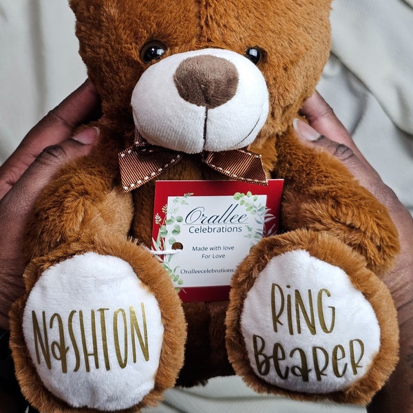 Custom teddy bear| Ring Bearer| Wedding bear| Custom wedding
