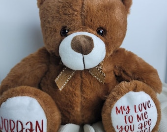 Custom stuffed teddy bear | Mothers day gift | Newborn Bear  Appreciation bear| Personalized teddy bear| custom text stuffed bear