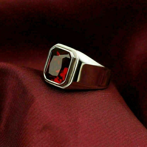 Men's Solitaire Ring Men's Bezel Set Engagement Ring Etsy