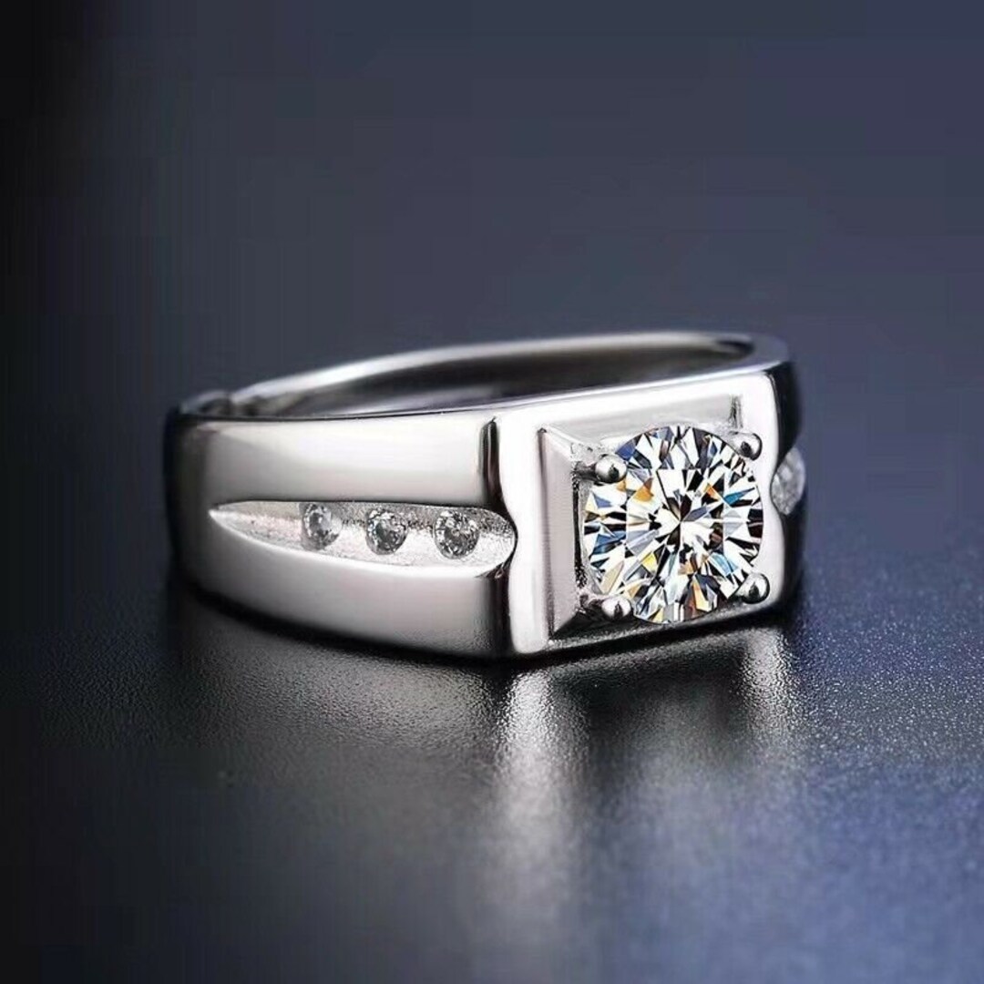 Solitaire Diamond Mens Ring Statement Engagement Ring 2.1 Ct Etsy