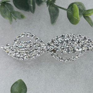 Crystal Rhinestone Barrette: Silver Tone Formal Hair Accessory