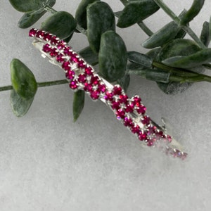 Purple Crystal rhinestone hair barrette approximately 3.0” silver tone  formal hair accessory wedding bridal engagement princess bridesmaid