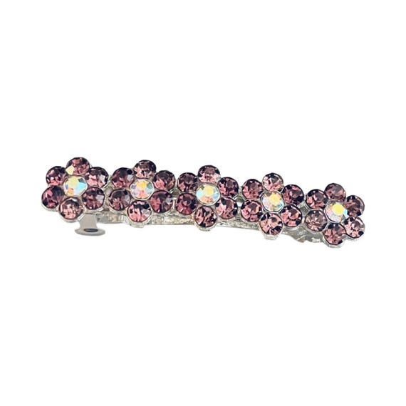 Victorian Style Purple Crystal Rhinestone Barrette: Vintage  display picture 1