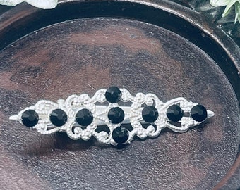 Kristall Blatt Haarspange: Vintage Silber Brautschmuck
