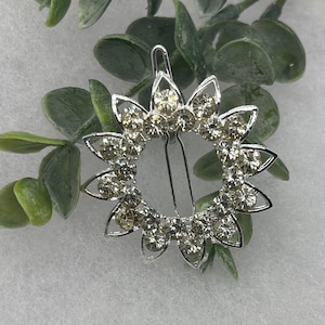 Fermaglio per capelli con strass: accessorio per capelli da sposa in argento (3,0&quot;)