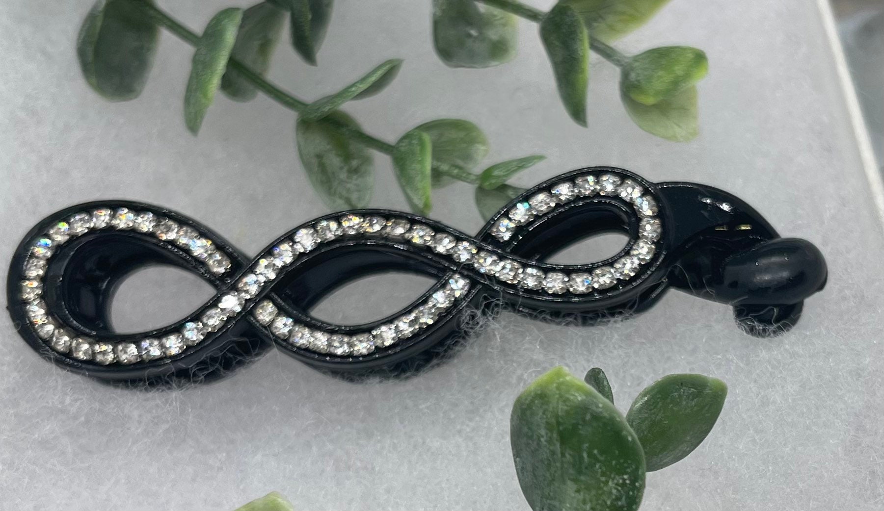 Crystal Rhinestone Banana Clip: Black Formal Hair Accessory  display picture 2