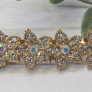 Gold star Flower barrette clip approximately 2.5” birthday wedding prom shower sweet 16 hair Accessories