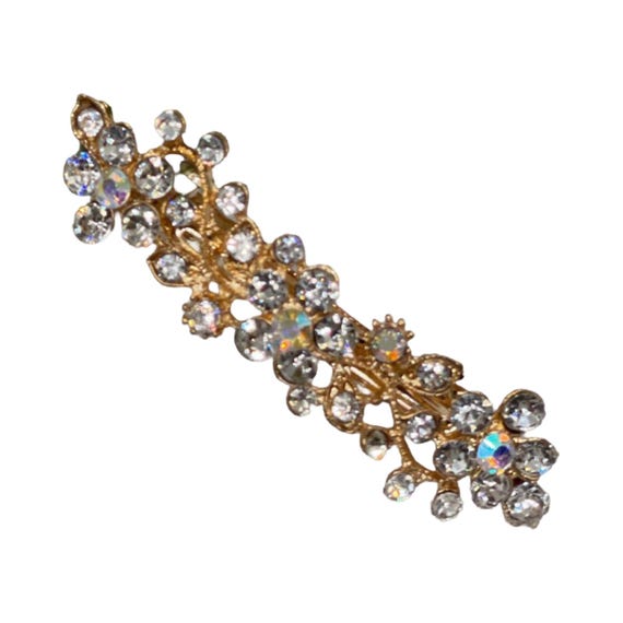 Gold Crystal Rhinestone Hair Barrette Approximately 3.0  display picture 3