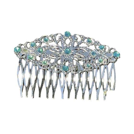 VTG Rhinestone Silver-tone Barrette, Pin, Comb Wedding, Formal, Props‎ Bridal Wedding Prom Silver Tone Crystal Diamante  main image 2