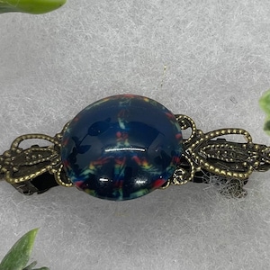Navy Blue peace sign barrette Vintage Style Rhinestone  2.5” hair accessories gift birthday prom everyday hair Accessories Antique Style