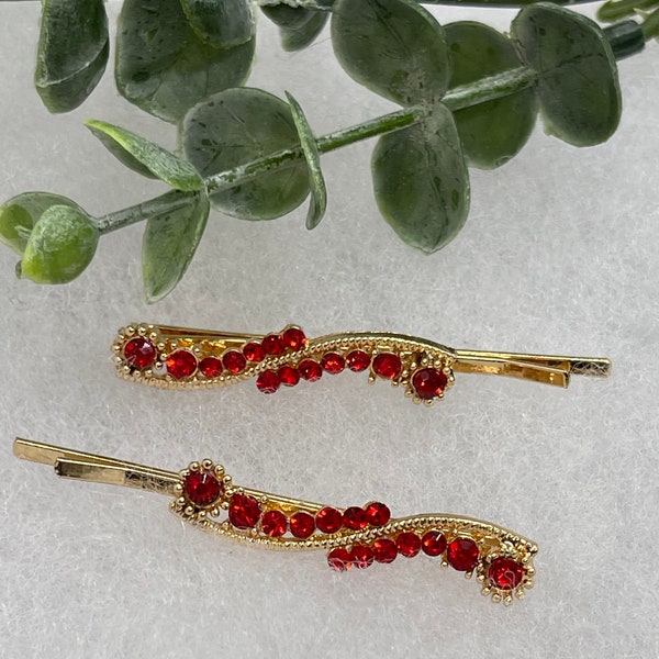 Red Bridal Hair Etsy