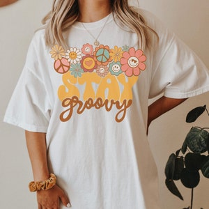 Stay Groovy Bo Ho Oversized comfort colors tee shirt! Hippie t shirt, 70's retro t shirt, oversized tee