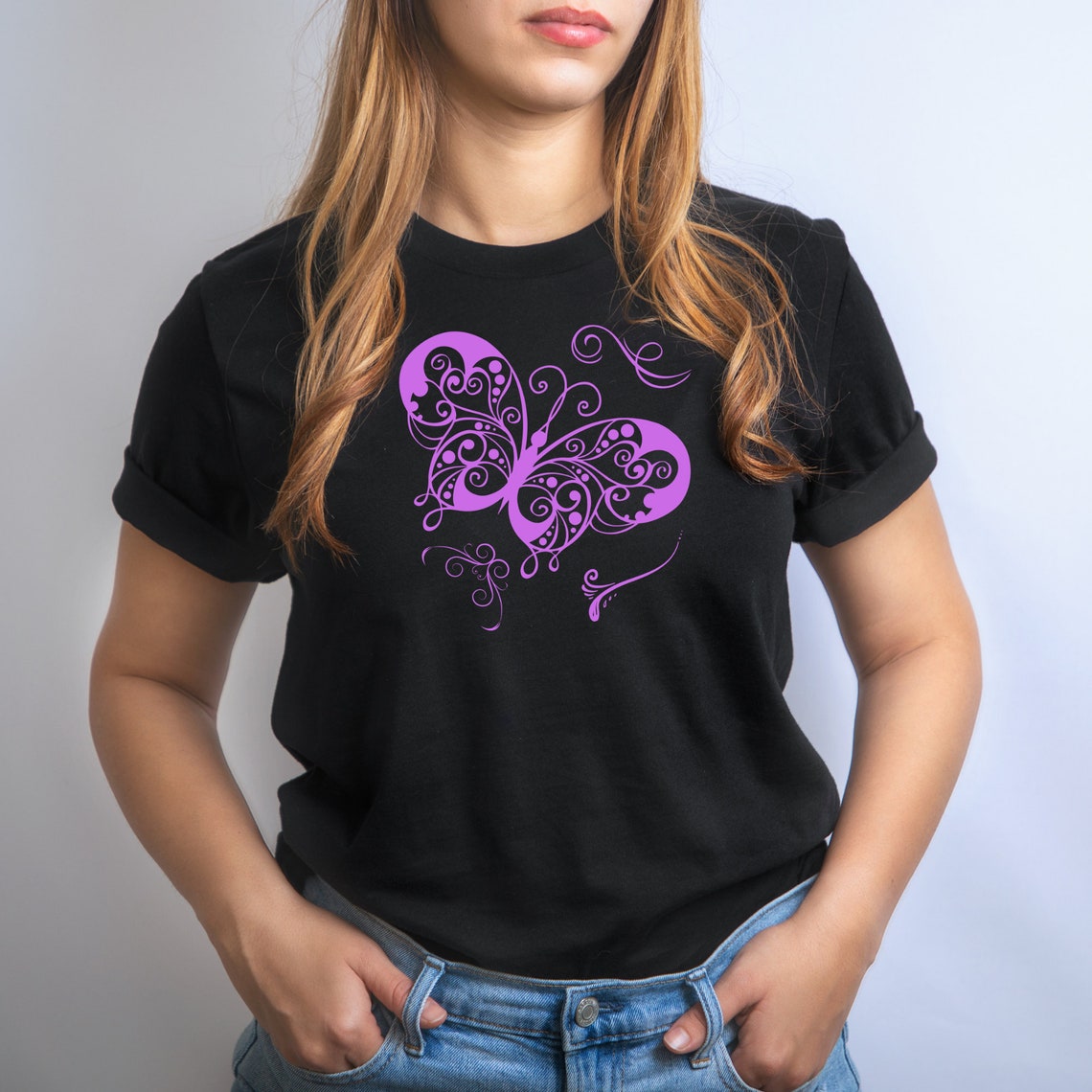 Butterfly Tee Purple t shirt Purple butterfly t shirt Etsy