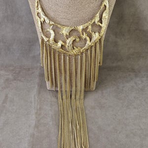 Vintage Barcs-ketting slabketting goudkleurige statement start-en landingsbaan ketting Australische kostuumsieraden Collectable ondertekend dikke waterval jaren 1970