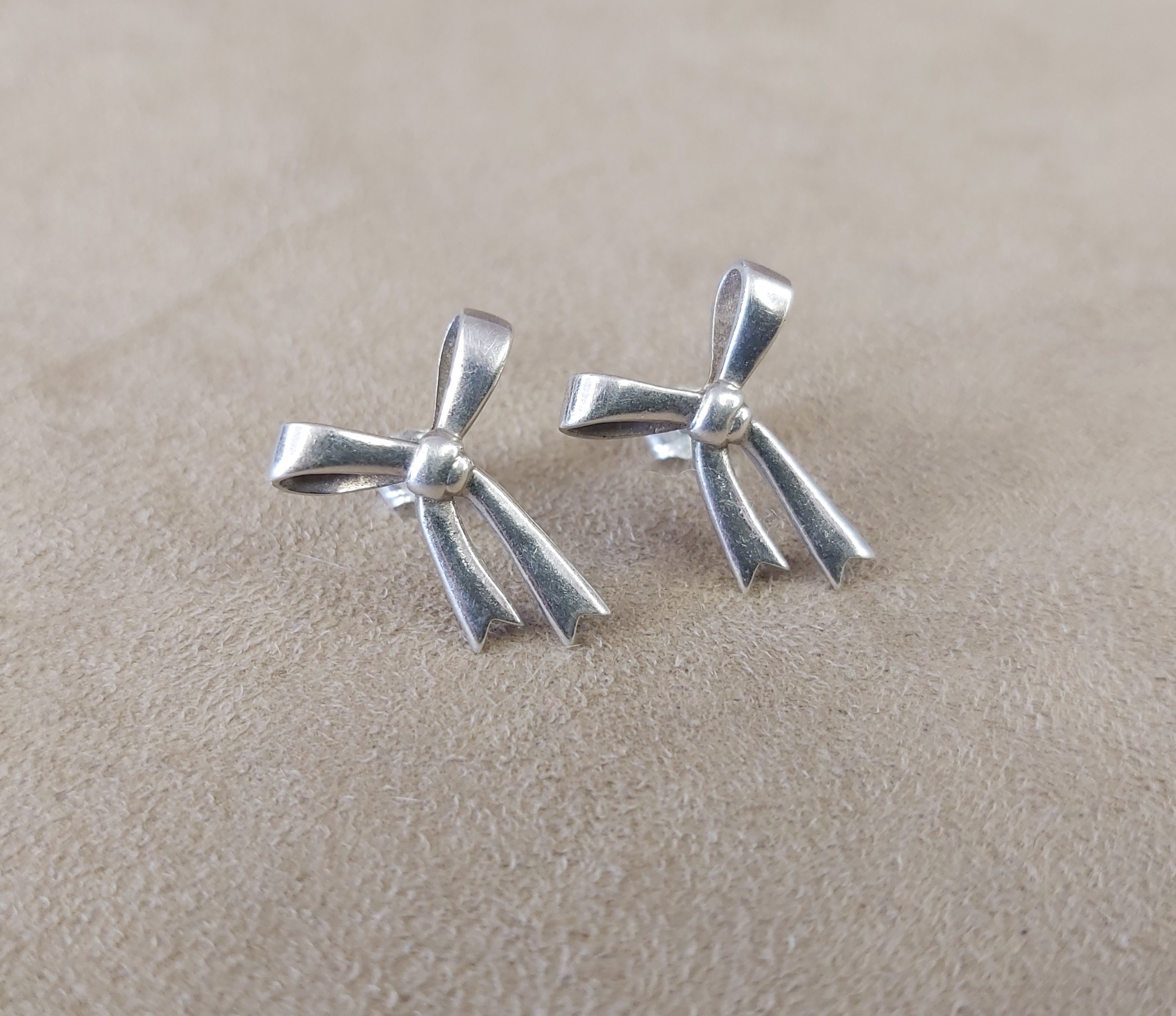 Sterling Bow Earrings Karen Walker Designer Studs Solid Silver