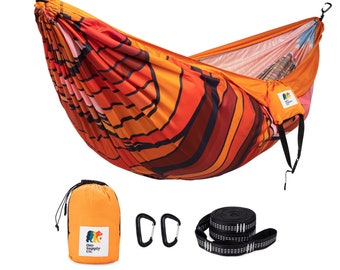 National Park Double Hammock | Portable Camping Accessory for Outdoors, Includes Carabiners and Tree Straps