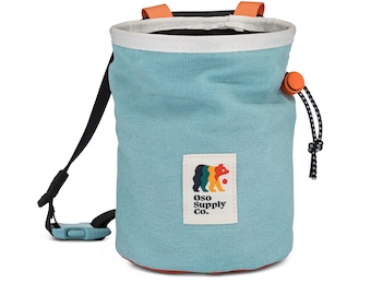 Cascadia Waxed Canvas Chalk Bag – Climbing Chalk Bag with Zipper Pocket, Rock Climbing Gear, Durable Chalk Bag for Gym & Crag